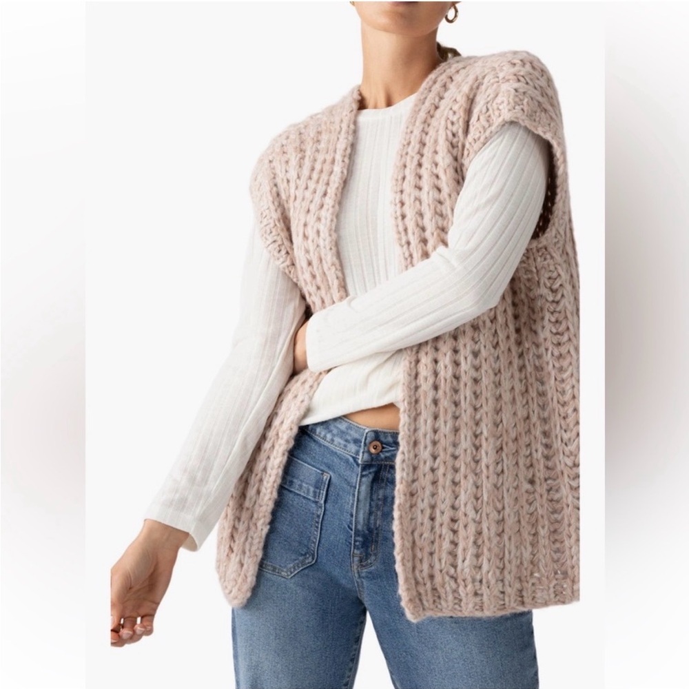 Sanctuary Women's Chunky Knit Sweater Vest - Pink/Beige